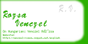 rozsa venczel business card